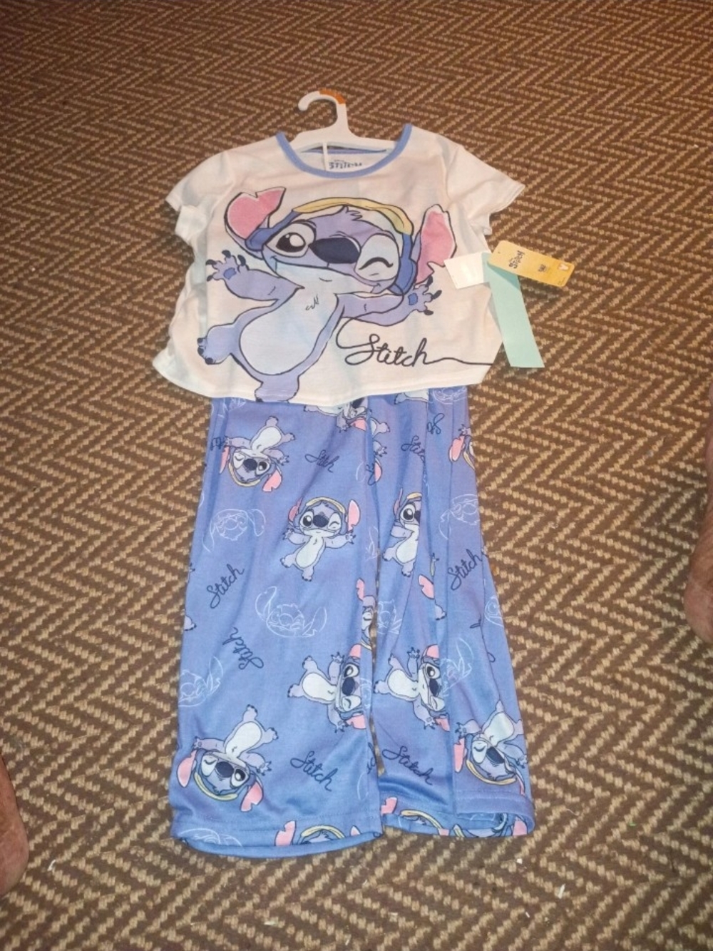 Disney Stitch Blue and White Kids Pajama Set